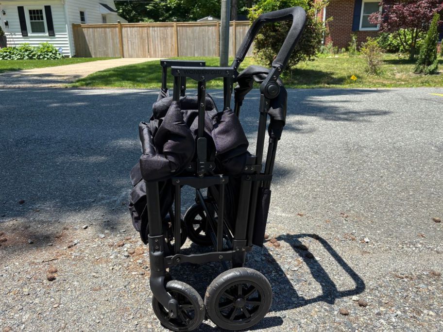 Folded up view of a wonderfold wagon