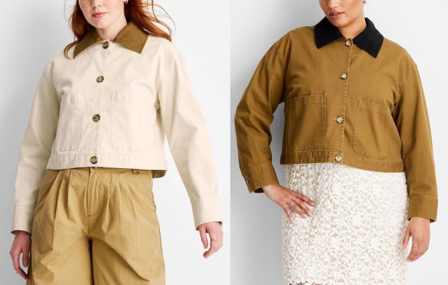 two women wearing barn jackets