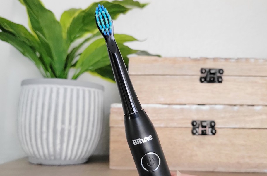 black electric toothbrush