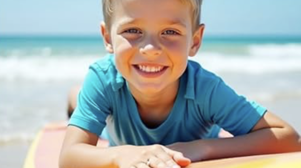 Boy wearing rashguard 