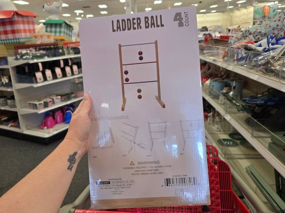 Ladder Ball Game box in hand in store