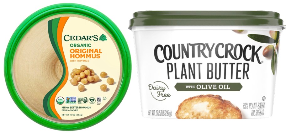 cedars hummus and country crock butter 