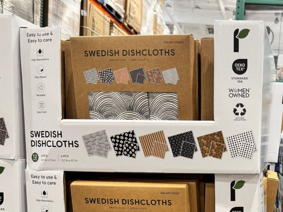 Swedish Dishcloths 12-Count boxes on display in store