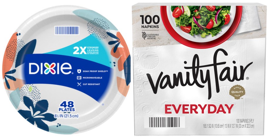dixie plates and vanity fair napkins 