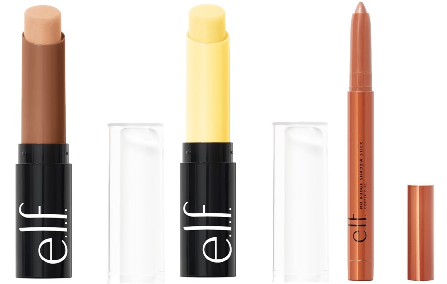 elf lip scrubs and shadow stick