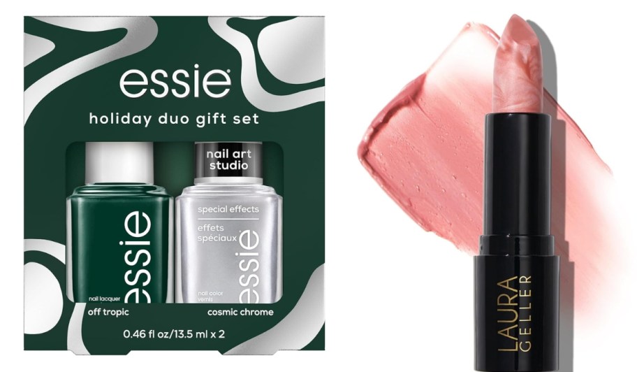 essie holiday duo nail polish and laura geller lipstick
