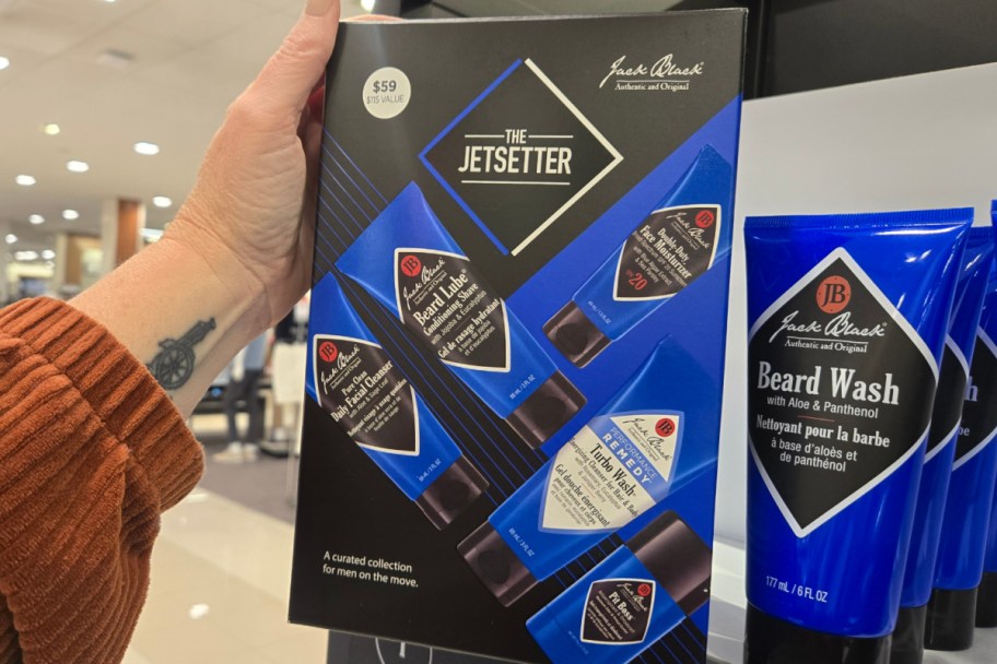 hand holding jack black gift set