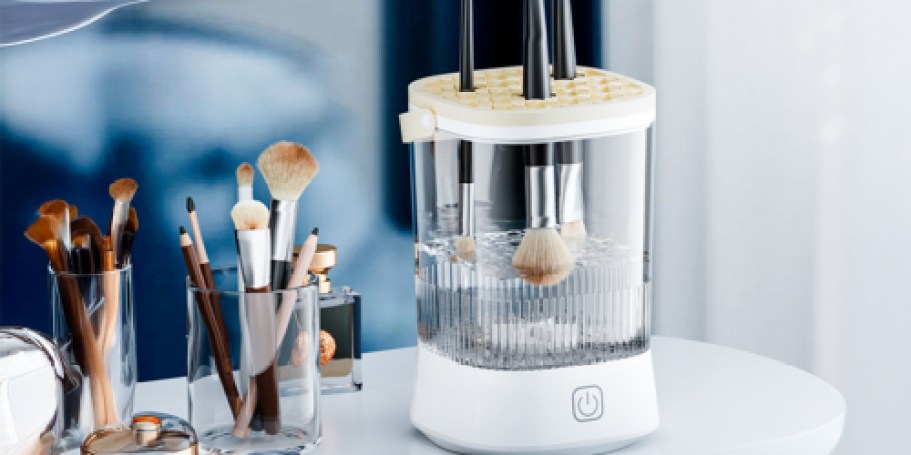 Electric Makeup Brush Cleaner Only $13.74 on Amazon (Comes w/ Makeup Sponges!)
