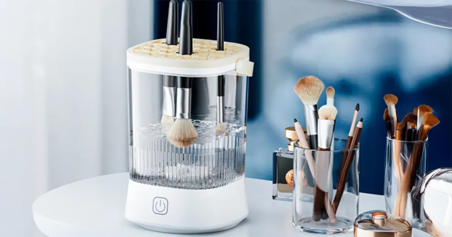 Electric Makeup Brush Cleaner Only $13.74 on Amazon (Comes w/ Makeup Sponges!)