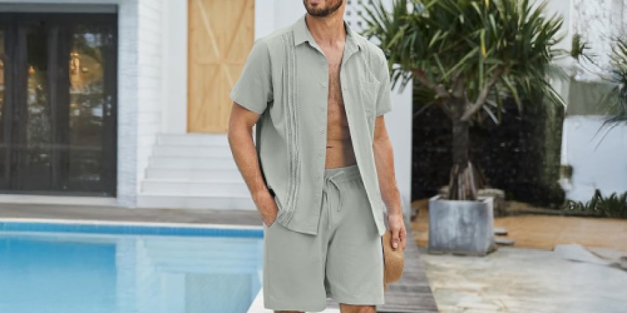 Men’s 2-Piece Linen Outfit from $12.99 on Amazon (Reg.$33)