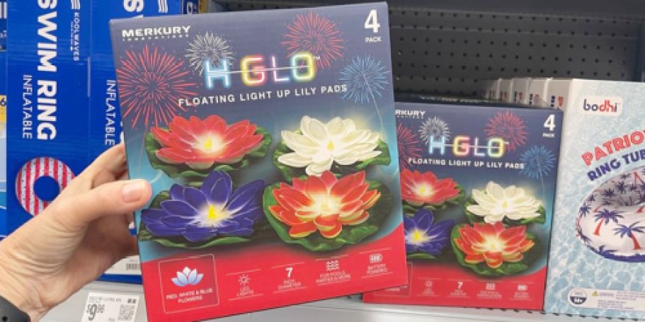Floating Lily Pad Pool Lights 4-Pack Only $9.96 on Walmart.com