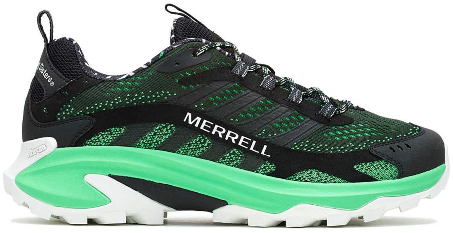 green and black merrell shoe