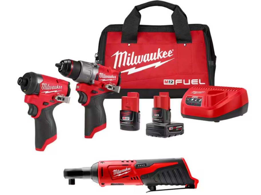 red and black milwaukee tool set 