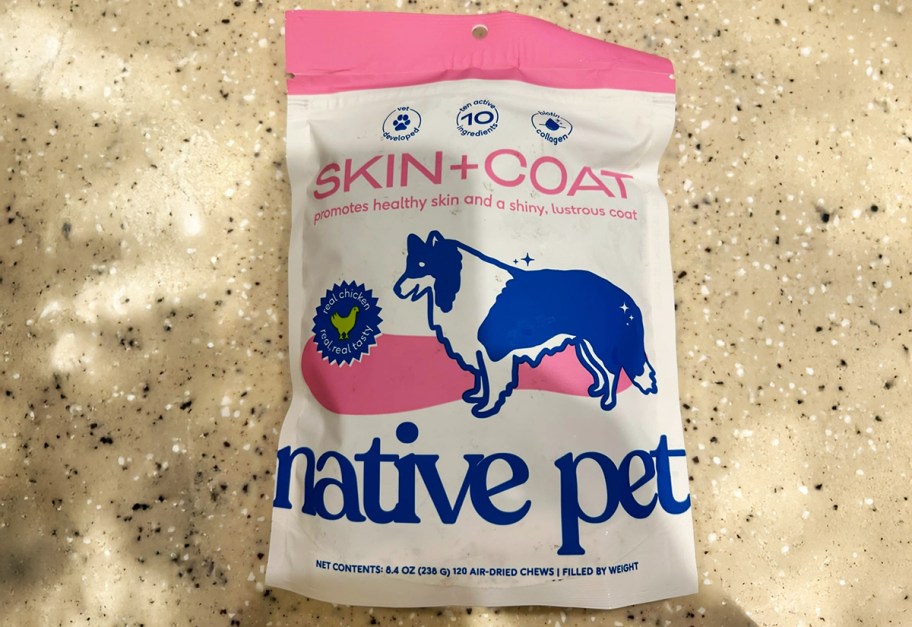 bag of native pet skin and coat chews