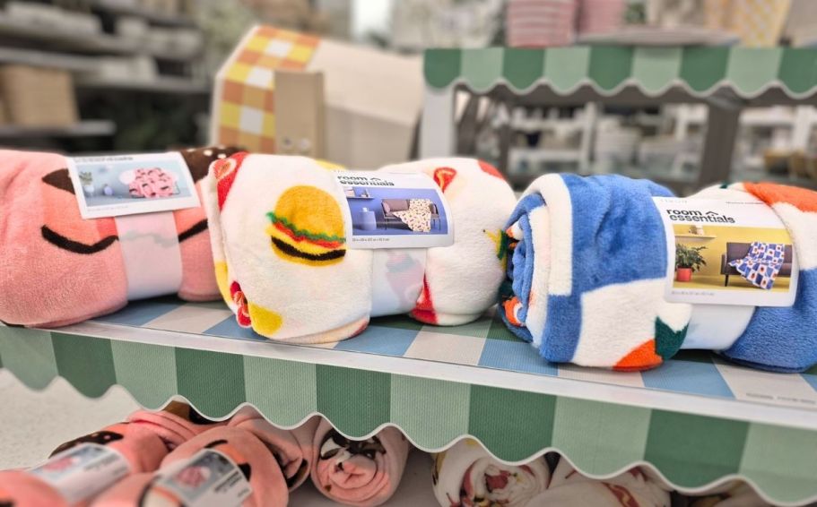 New Target Foodie Throw Blankets | Ice Cream, Burgers, & Tomato Designs