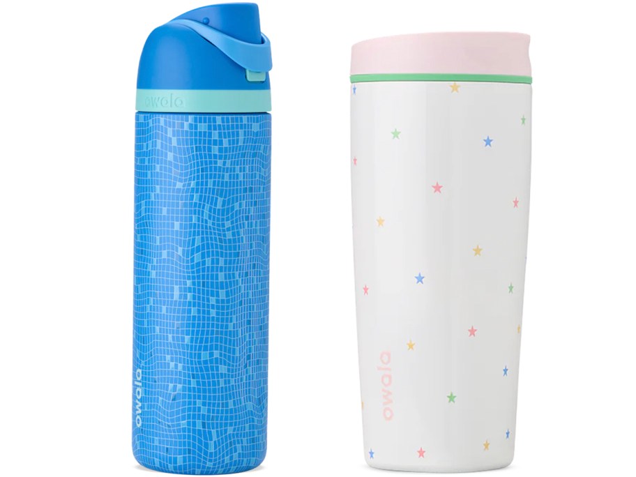 owala blue tumbler and star cup 