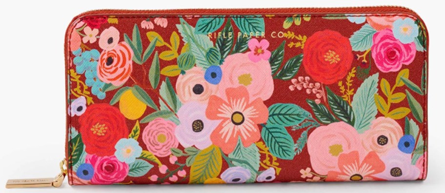 floral red wallet 