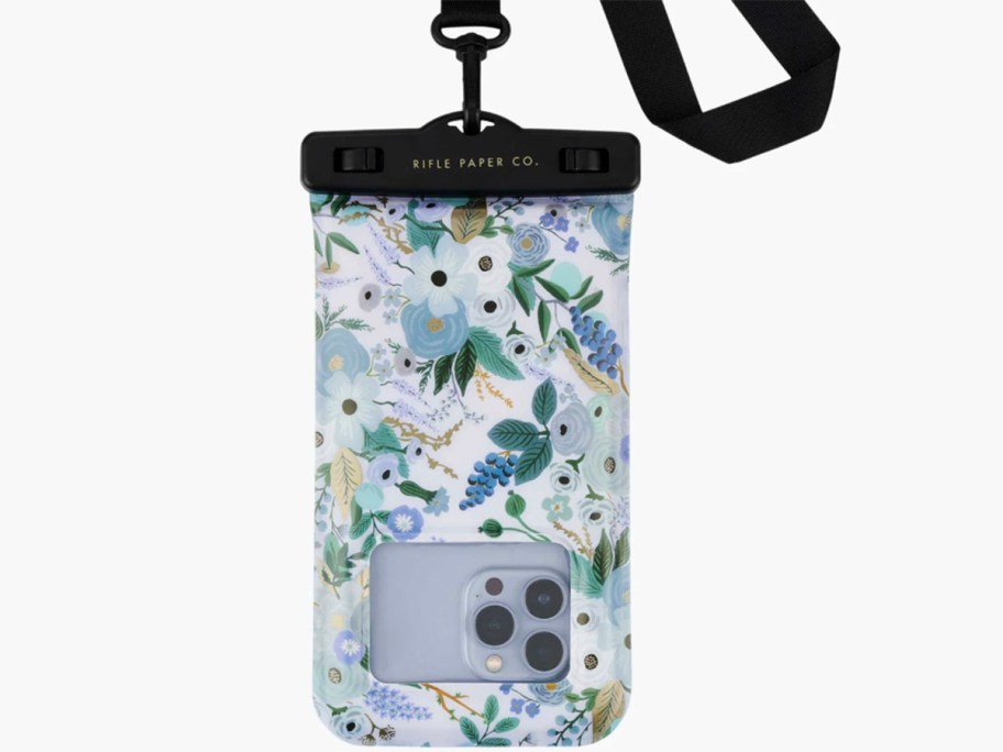floral blue waterproof phone case 