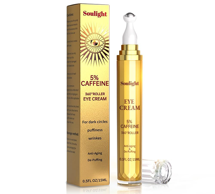 tube of caffeine serum in a hand