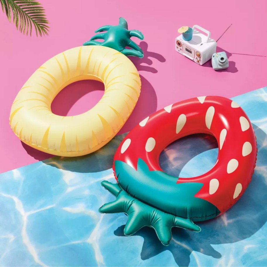 Pineapple and Strawberry shaped Floats