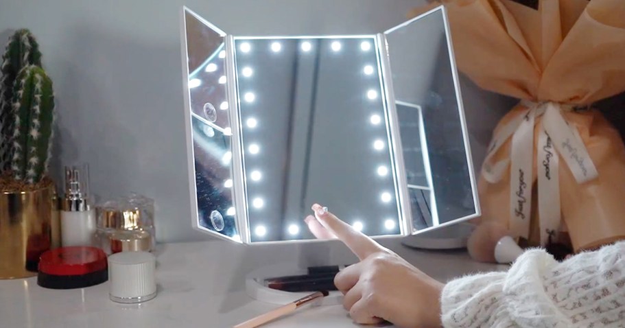Tri-Fold Lighted Vanity Mirror Only $13.49 on Amazon (Regularly $27)