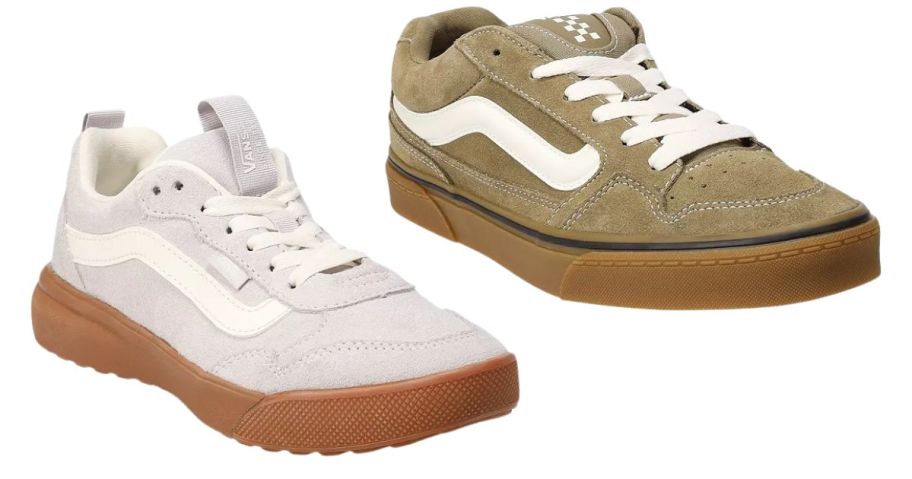 white and green vans shoes