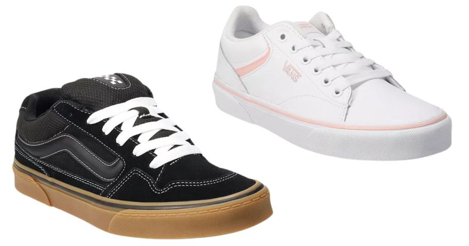 black and white vans shoes