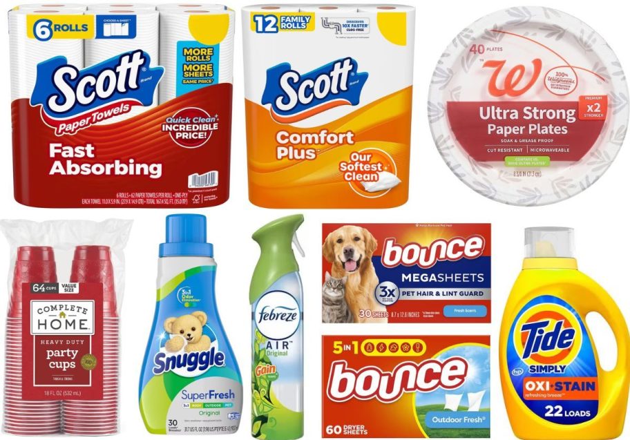 walgreens household items on white background
