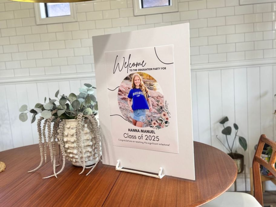 picture of a girl on a sheet of white poster board
