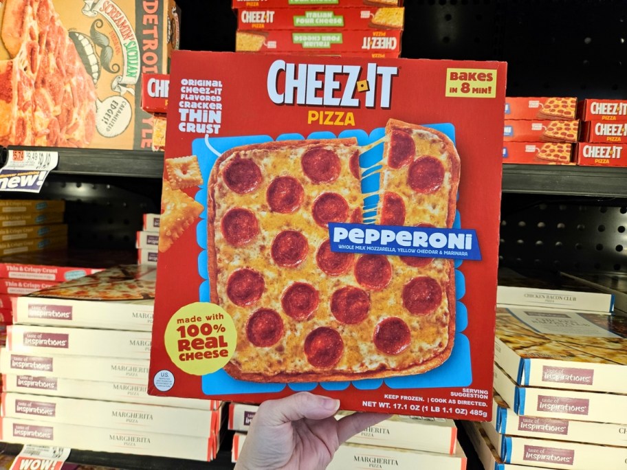 cheez-it pepperoni frozen pizza at store