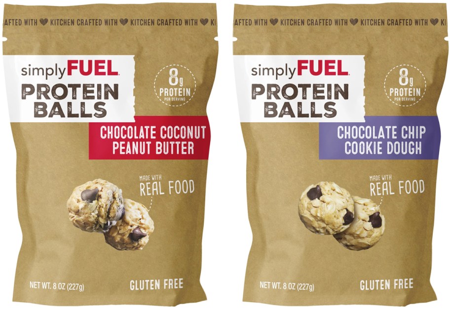 two bags of Simply Fuel Protein Balls