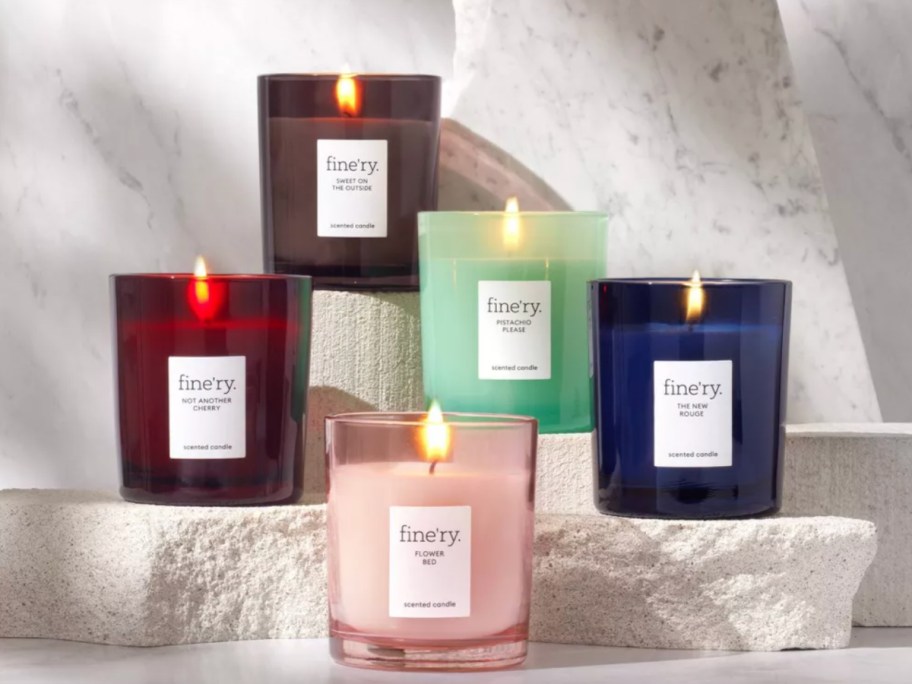 many lit colorful candles
