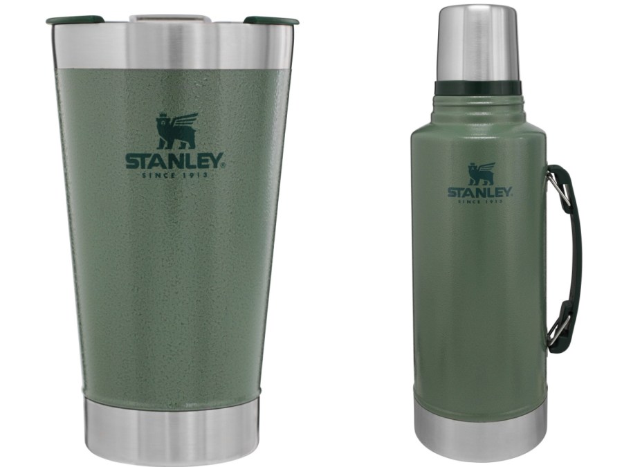 Stanley beer pint and tumbler both in a forest green