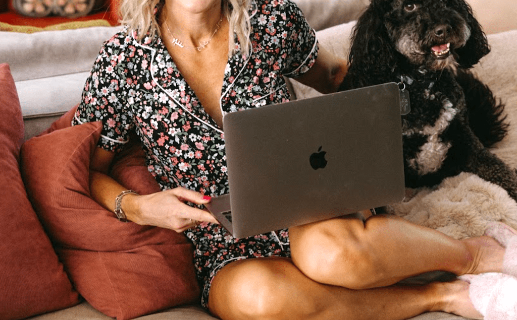 woman wearing Walmart pajamas 